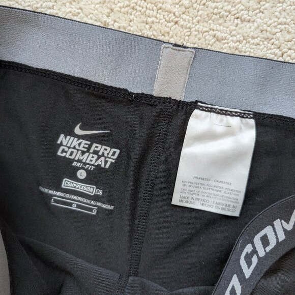 EUC Nike Pro Combat Dri-Fit Compression Crop Leggings Women's Large Black capri - Picture 4 of 11